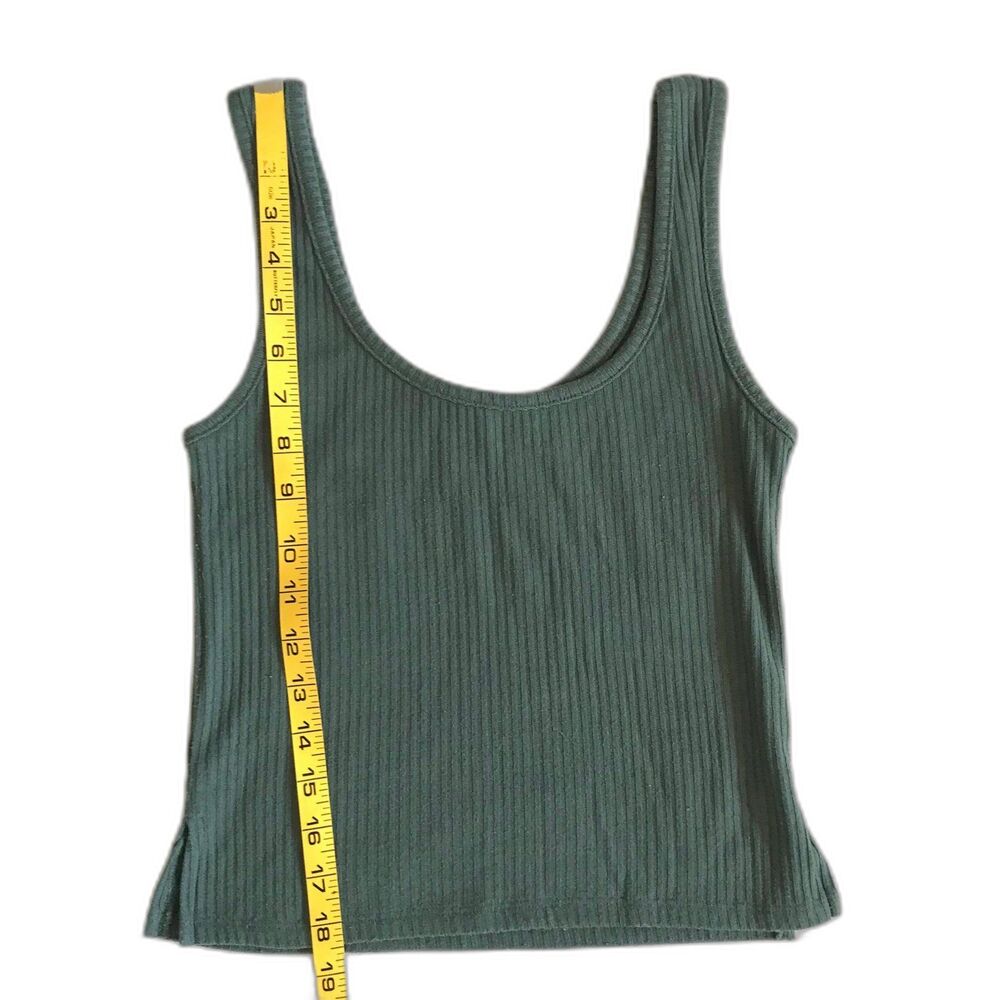 Mind Code Tank Top Blue Ribbed Crop Top Size S/M Cami Basic Capsule - Picture 6 of 6